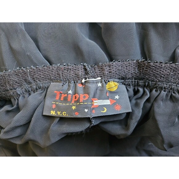 TRIPP NYC Vintage Y2K Womens Sheer Tulle Pants Size S Black Wide Leg Goth Punk - Picture 4 of 10